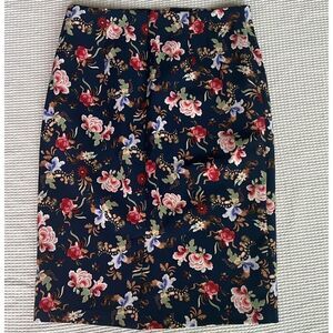 Philosophy Floral Navy Pencil Stretch Romantic Feminine Dainty Sumner Skirt sz 6
